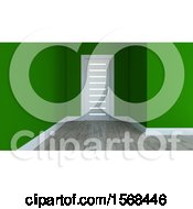 Clipart Of A 3d Green Empty Room Interior Royalty Free Illustration