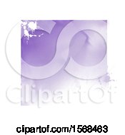 Clipart Of A Purple Watercolor Square And Splatters With A White Border Royalty Free Vector Illustration