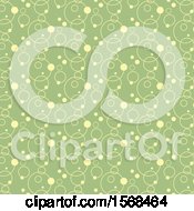 Clipart Of A Green And Yellow Retro Bubbles Background Royalty Free Vector Illustration
