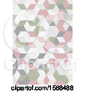 Clipart Of A Green Pink Gray And White Geometric Background Royalty Free Vector Illustration