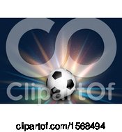 Poster, Art Print Of 3d Soccer Ball And Colorful Burst