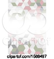 Clipart Of A Green Pink Gray And White Geometric Background Royalty Free Vector Illustration