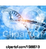 Clipart Of A 3d Dna Strand With Connections Royalty Free Illustration