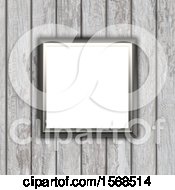 Poster, Art Print Of 3d Blank Picture Fame On A Wood Wall