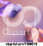Clipart Of A Frame With Purple And Pink 3d Worms Royalty Free Vector Illustration
