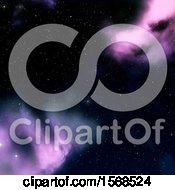 Clipart Of A Purple Nebula Starry Sky Background Royalty Free Illustration