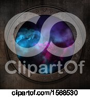 Clipart Of A 3d Porthole Window With A View Of Outer Space Royalty Free Illustration by KJ Pargeter