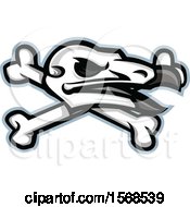 Clipart Of A Vulture Skull And Crossed Bones Royalty Free Vector Illustration
