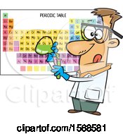 Cartoon Male Chemist Conducting An Experiment