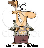 Clipart Of A Cartoon Male Physicist Wearing A Mass Energy Equivalence Shirt Royalty Free Vector Illustration