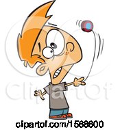 Clipart Of A Cartoon Boy Bonking His Head With A Yoyo Royalty Free Vector Illustration by toonaday