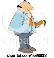 Clipart Of A Cartoon Man Eating Carrots Royalty Free Vector Illustration