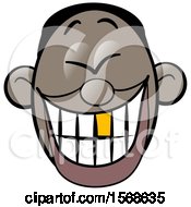Clipart Of A Cartoon Laughing Mans Face With A Good Tooth Royalty Free Illustration