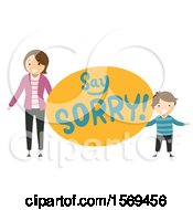 Poster, Art Print Of Mother Teaching Her Son To Say Sorry