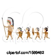 Poster, Art Print Of Group Of Native American Boys Carrying Hunting Equipment And Following A Man