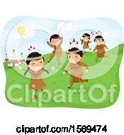 Poster, Art Print Of Group Of Native American Children Playing