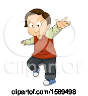 Toddler Boy Holding His Arms Out To Balance