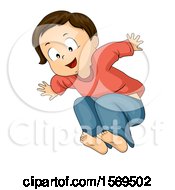 Clipart Of A Boy Doing A Broad Jump Royalty Free Vector Illustration