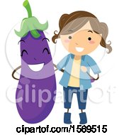 Poster, Art Print Of Girl With An Eggplant Character