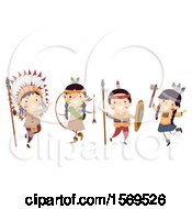 Poster, Art Print Of Group Of Native American Children With Hunting Gear
