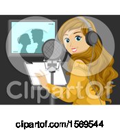 Poster, Art Print Of Teen Girl Performing Voice Over In A Movie