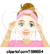 Clipart Of A Teen Girl Using A Face Mask Royalty Free Vector Illustration