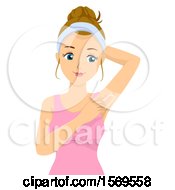 Clipart Of A Teen Girl Using Was To Remove Underarm Hair Royalty Free Vector Illustration by BNP Design Studio