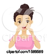 Clipart Of A Teen Girl Flossing Her Teeth Royalty Free Vector Illustration by BNP Design Studio