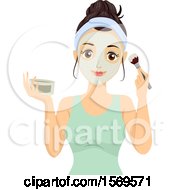 Teen Girl Applying A Face Mask With A Brush