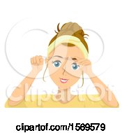 Poster, Art Print Of Teen Girl Threading Her Eyebrows