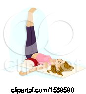 Clipart Of A Teen Girl Doing Yoga With Her Legs Up Against A Wall Royalty Free Vector Illustration by BNP Design Studio
