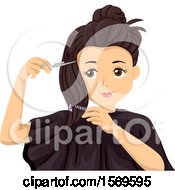 Poster, Art Print Of Teen Girl Cutting Her Own Hair