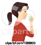 Poster, Art Print Of Teen Girl Using Fresh Breath Spray
