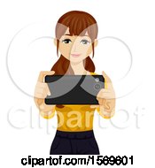 Poster, Art Print Of Teen Girl Holding Out Her Cell Phone To Take A Picture