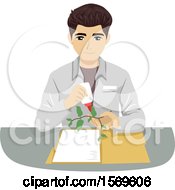 Teen Guy Botanist Setting Up An Herbarium