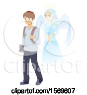 Poster, Art Print Of Teen Guy Student And Guardian Angel