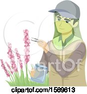 Poster, Art Print Of Teen Guy Botanist Collecting Samples From A Plant