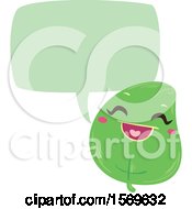 Clipart Of A Green Leaf Talking Royalty Free Vector Illustration