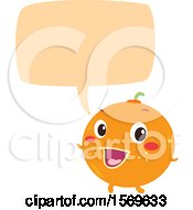 Clipart Of A Happy Orange Talking Royalty Free Vector Illustration