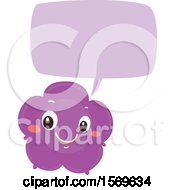Clipart Of A Purple Flower Talking Royalty Free Vector Illustration