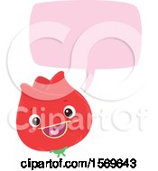Clipart Of A Red Flower Talking Royalty Free Vector Illustration