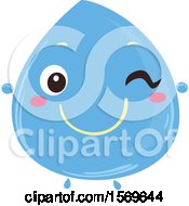 Clipart Of A Happy Blue Water Drop Royalty Free Vector Illustration by BNP Design Studio