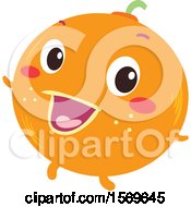Clipart Of A Happy Orange Royalty Free Vector Illustration