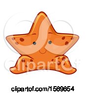 Clipart Of A Cute Walking Starfish Royalty Free Vector Illustration