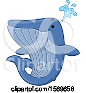Poster, Art Print Of Cute Spouting Blue Whale