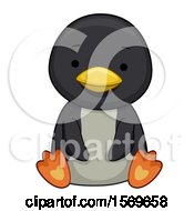 Clipart Of A Cute Sitting Penguin Royalty Free Vector Illustration by BNP Design Studio