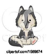Poster, Art Print Of Cute Sitting Wolf