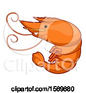 Clipart Of A Cute Shrimp Royalty Free Vector Illustration by BNP Design Studio