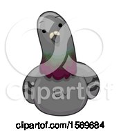 Clipart Of A Cute Pigeon Tilting His Head Royalty Free Vector Illustration