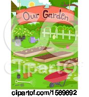 Poster, Art Print Of Garden With A Hanging Sign
